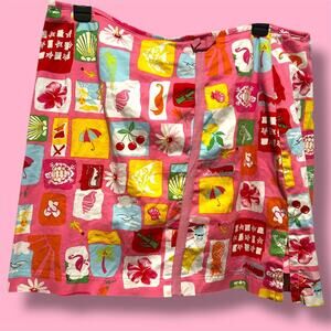 Bamboo Traders Pink and yellow beach skirt with built in shorts